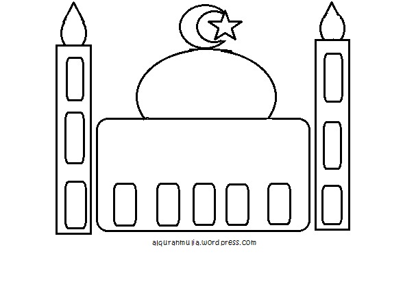 Mewarnai Gambar Masjid Anak Muslim Anandatoer Weblog Tema